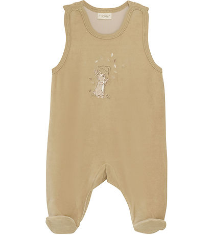 Fixoni Strampler m. Body l/ä - Velours - Sesam