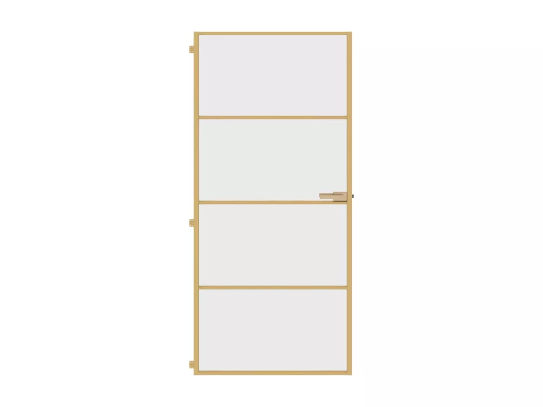 Porte intérieure mince doré 93x201,5 cm verre trempé aluminium