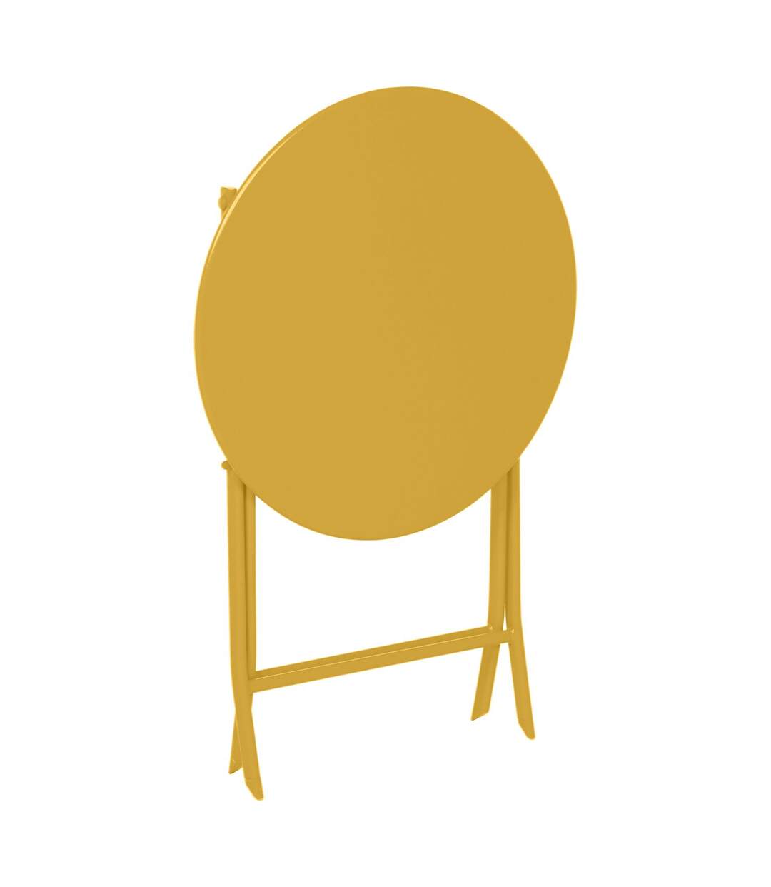 Table de jardin pliante ronde Greensboro - 2 Places - Jaune moutarde