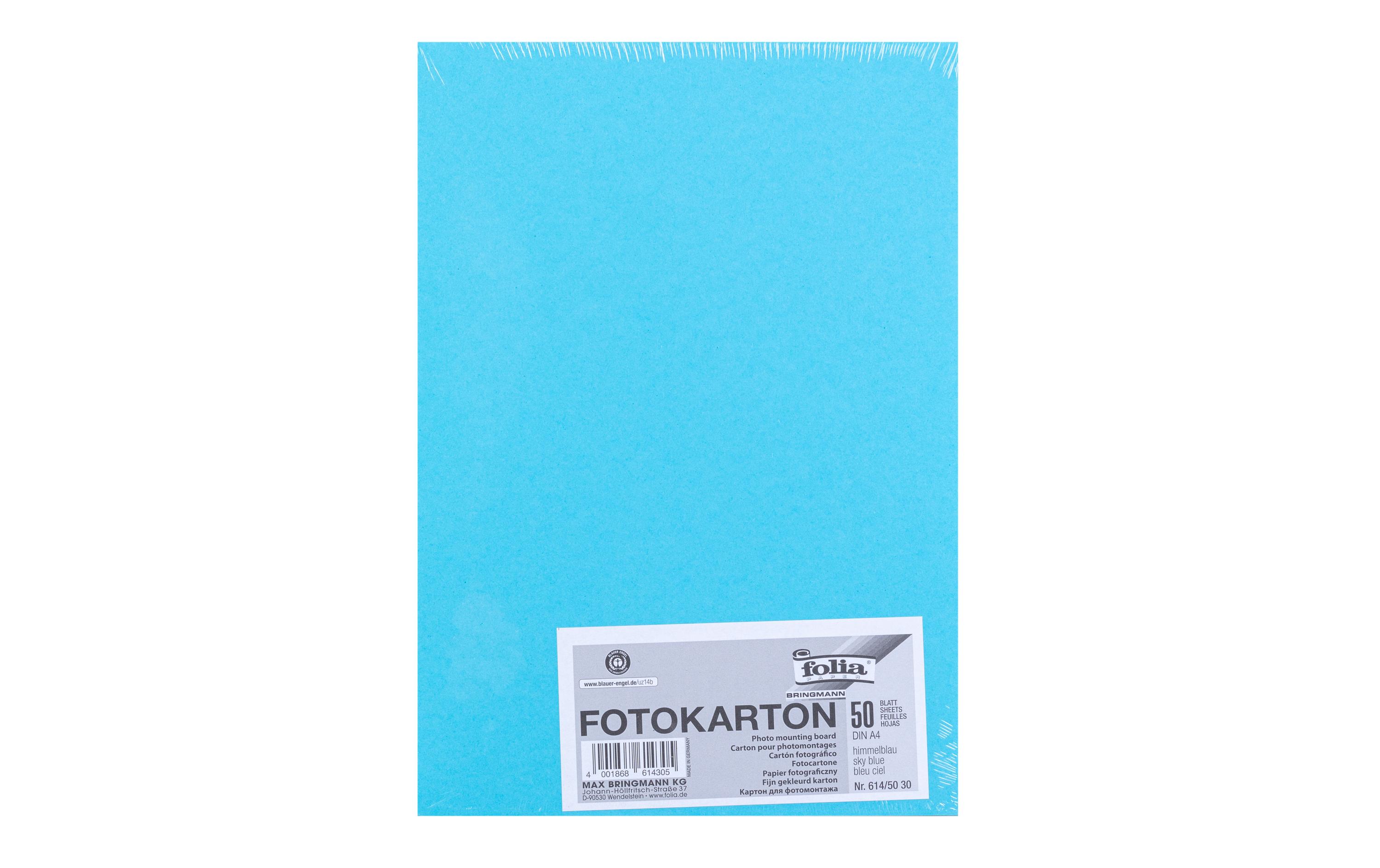 Fotokarton A4, 300 g/m², 50 Blatt, HimmelblauFotokarton zum Basteln oder Gestalten
