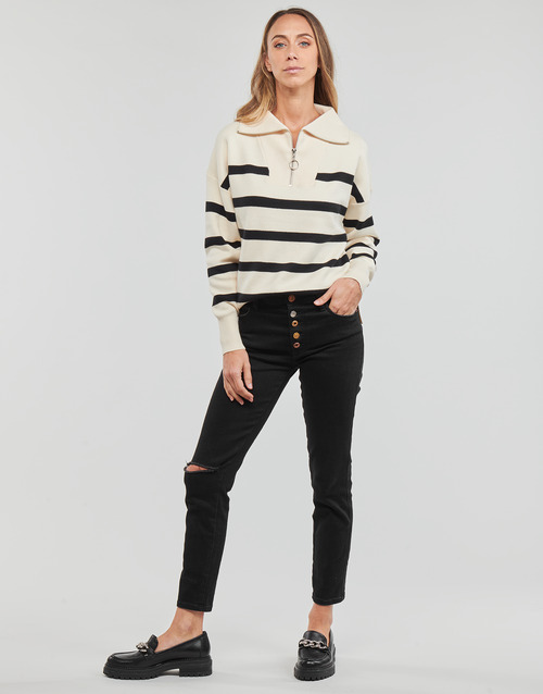 Vero Moda - VMSABA STRIPE LS HIGHNECK BLOUSE GA NOOS - Beige