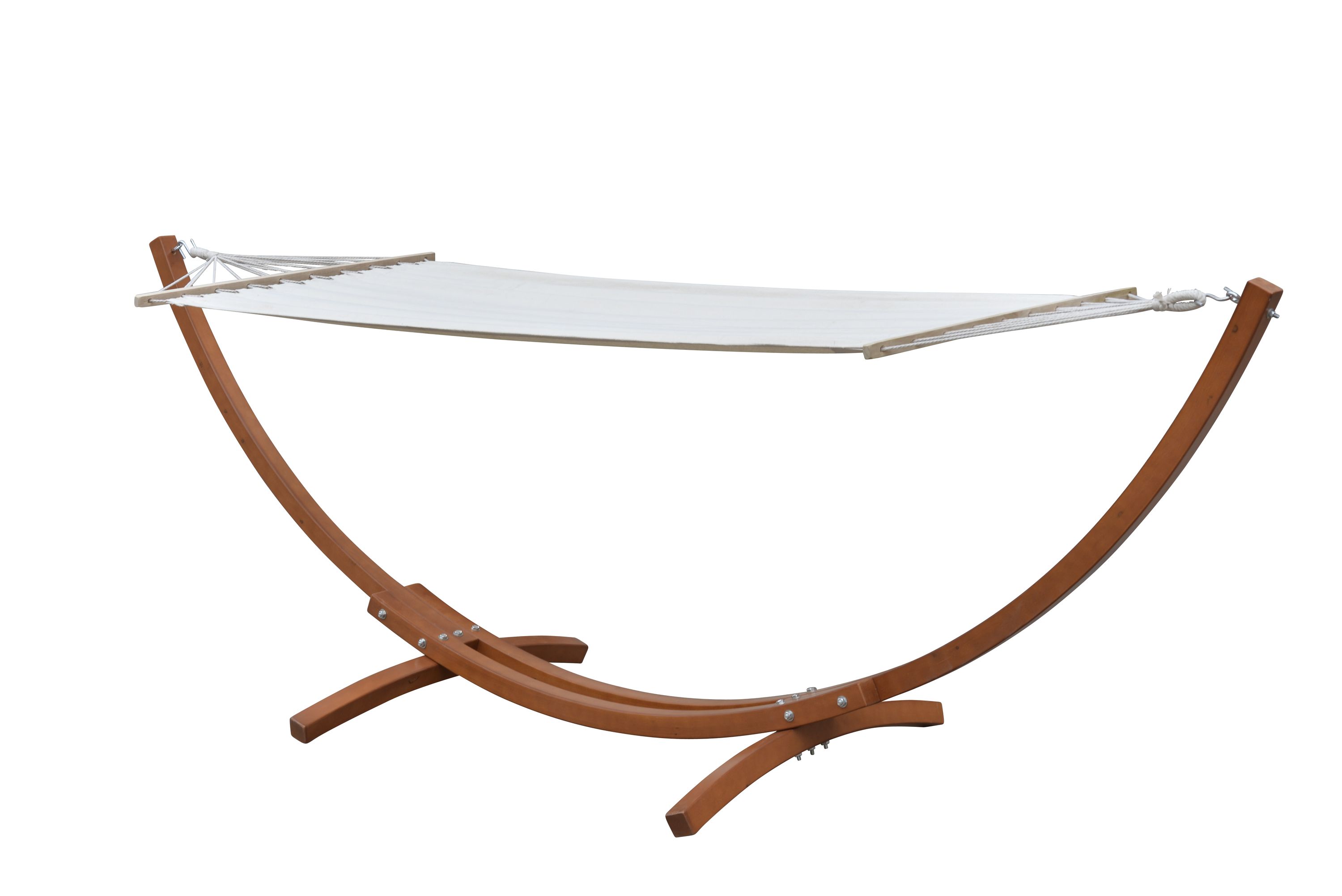 Hängematte beige mit Gestell rund 320 cm