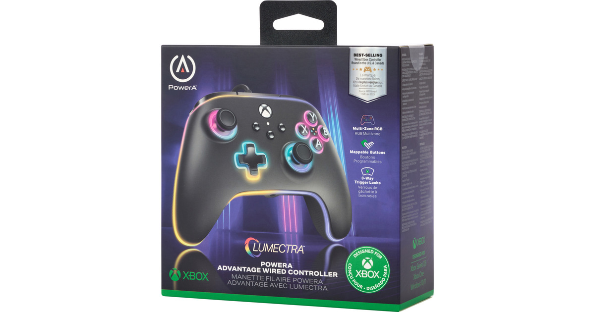 PowerAXbox Advantage Wired Controller  (Zwart, Xbox Series X|S, Xbox One, Windows)
