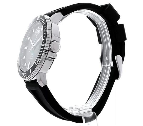 JDM Military Mens Tango Black Silicone Green Dial Watch