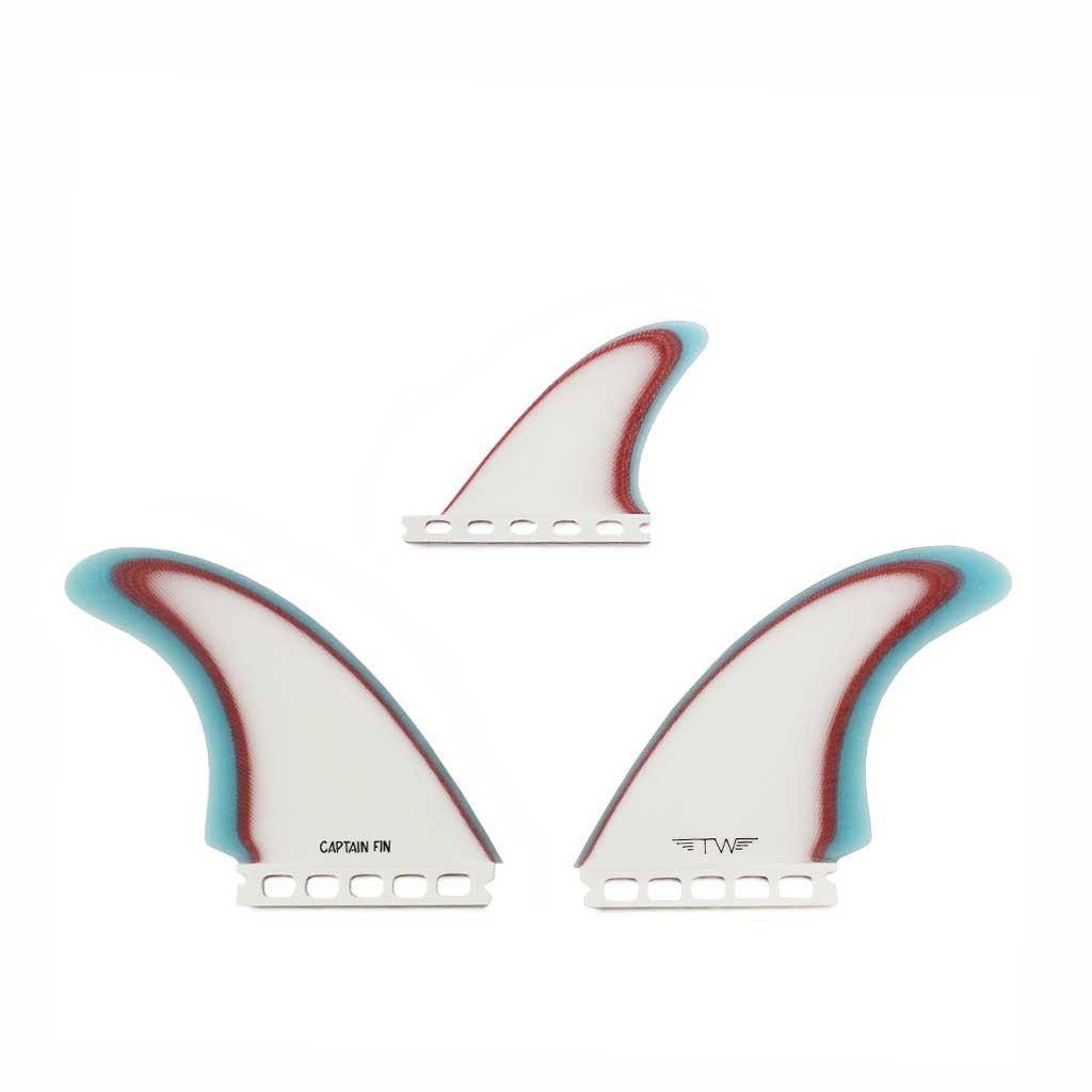 Captain Fin Tyler Warren - FiberGlass - White Blue - Twin   Trailer