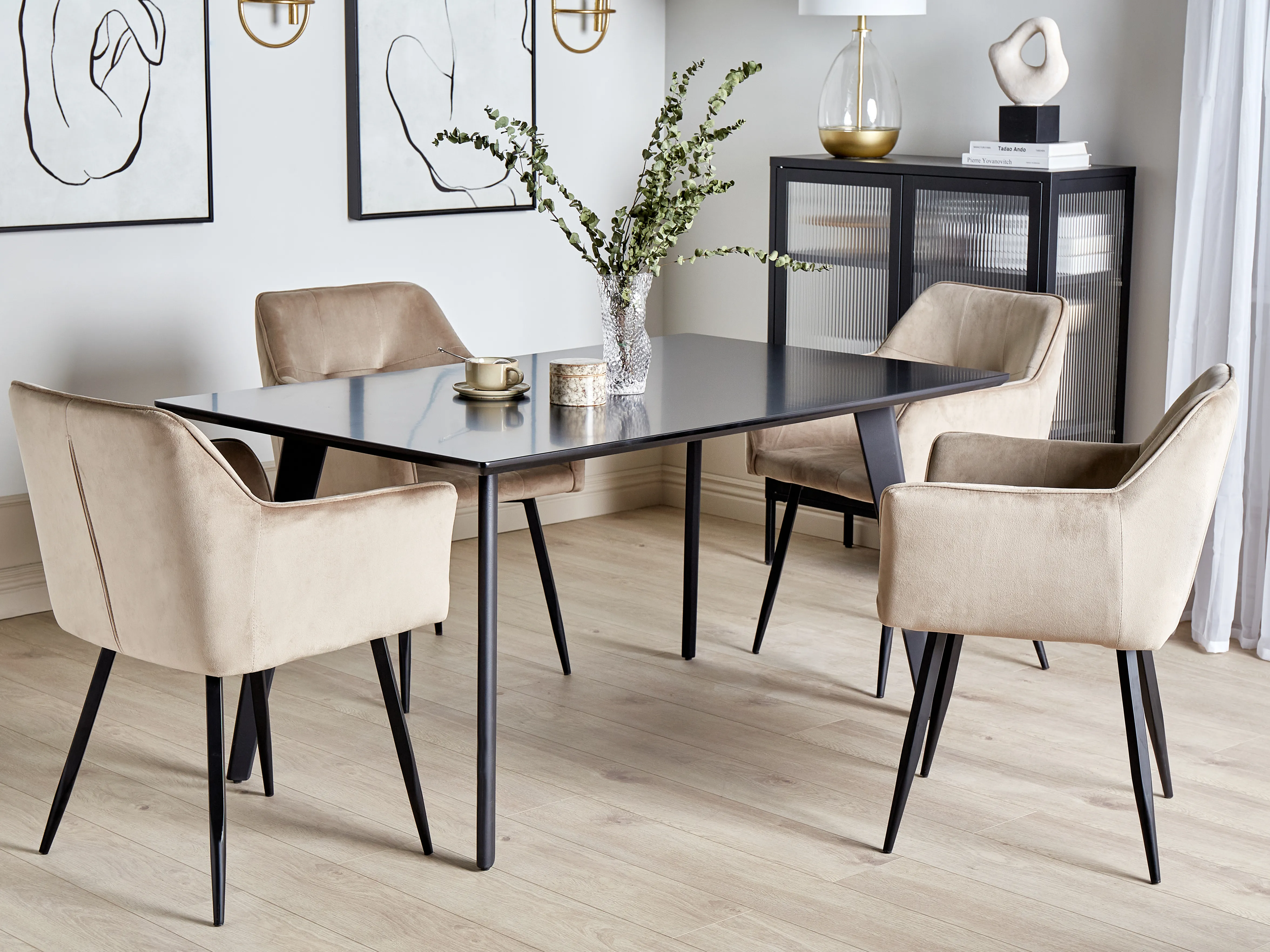 Eettafel DORCAS Zwart 90 cm 150 cm