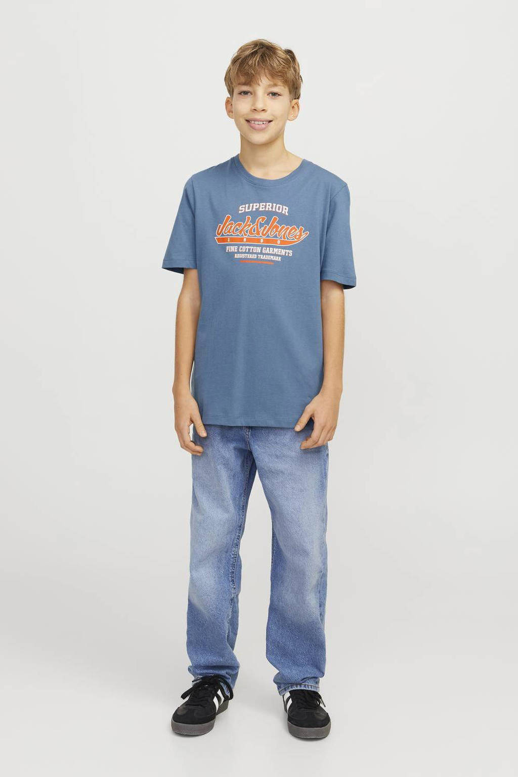 JACK & JONES T-shirt JJELOGO met logo blauw