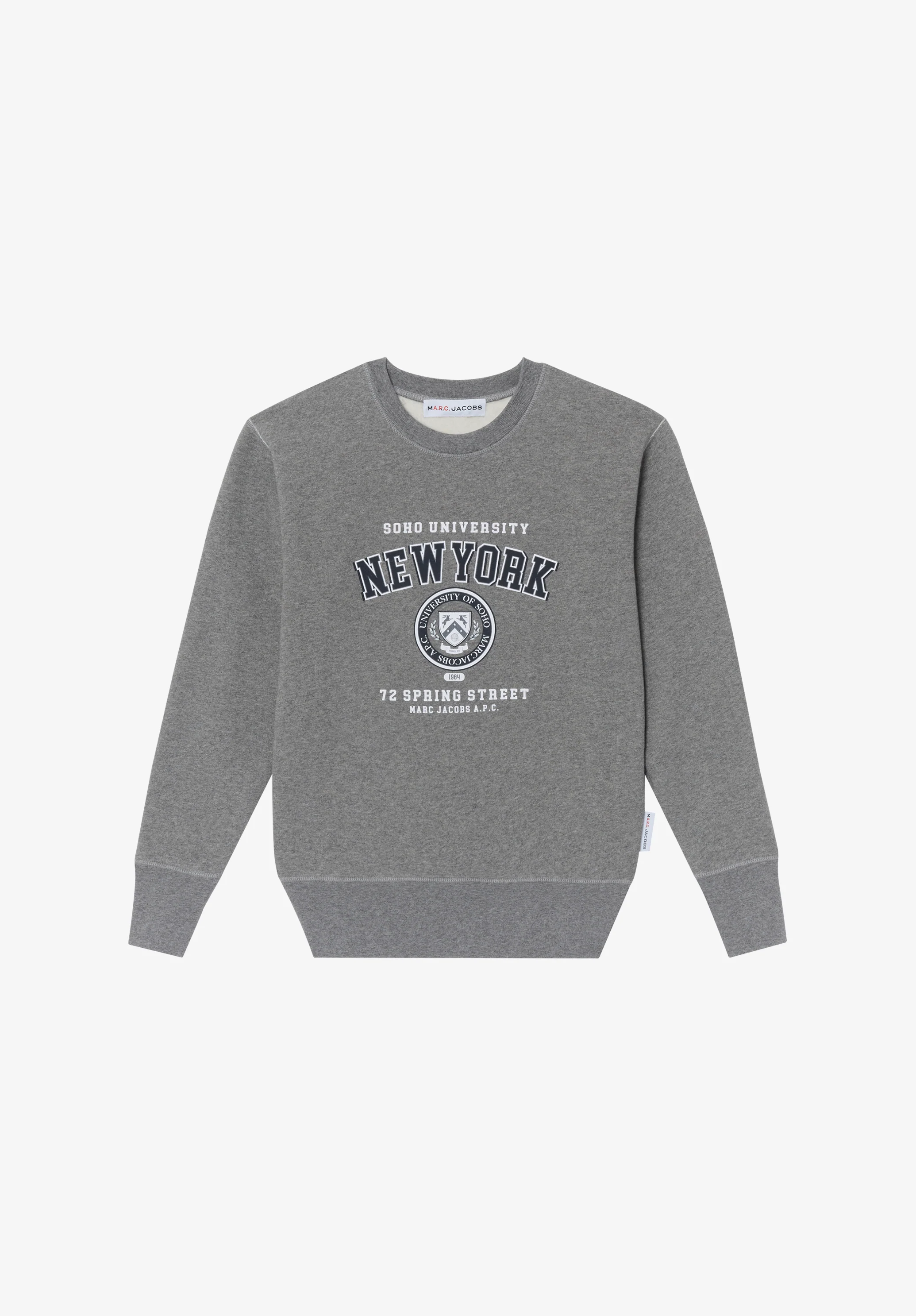 A.P.C. x Marc Jacobs. The Shrunken NY Crewneck - Gris chine