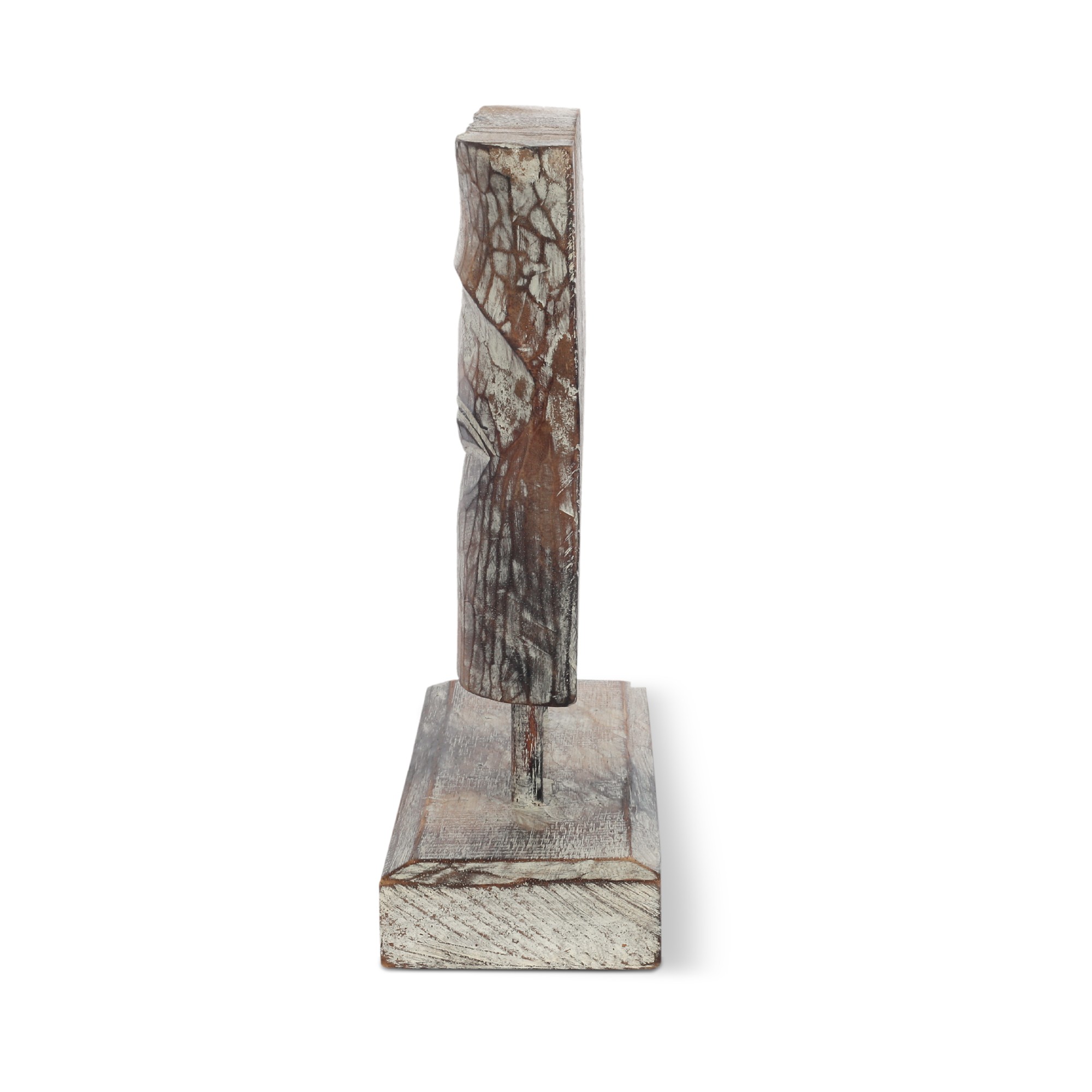 Buddha-Panel 'schlafende Augen', whitewashed, B 40 cm, H 32 cm, L 10 cm von fischer's lagerhaus
