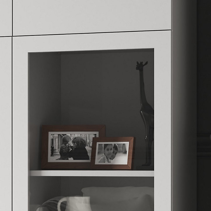 Porte battante verre transparent blanche GoodHome Atomia H. 187,2 x 49,7 cm
