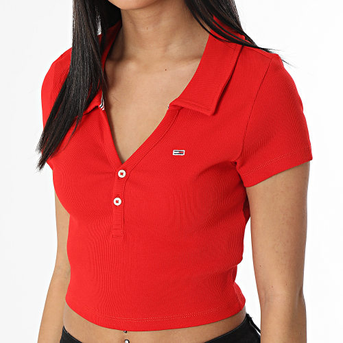 Polo Manches Courtes Femme Essential V-Neck 5322 Rouge