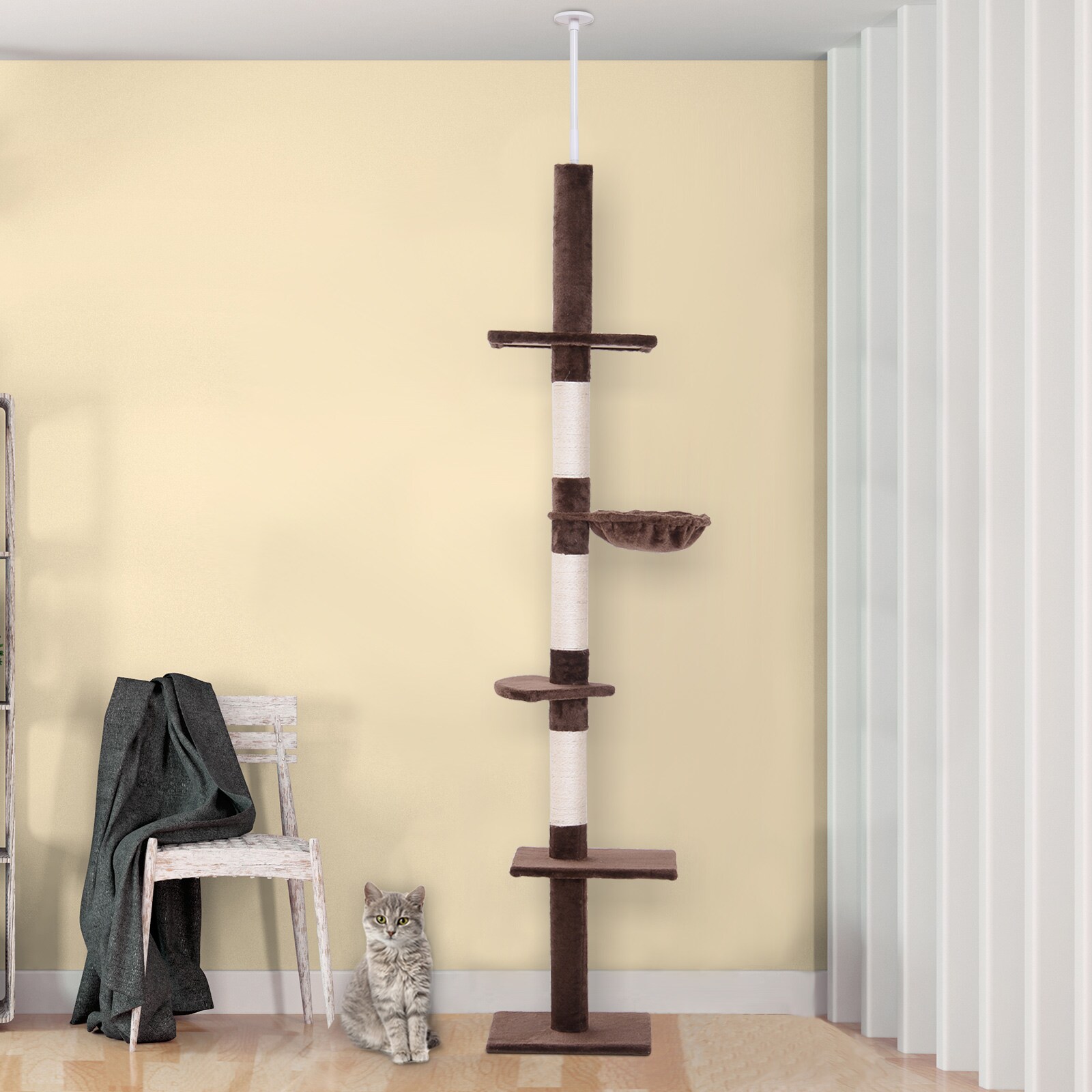 PawHut Kratzbaum höhenverstellbar 40 x 34 x 230-260 cm (LxBxH)
