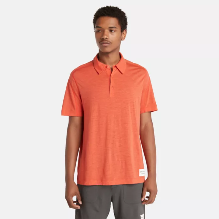 Polo Timberland x Icebreaker en mérinos et lin pour homme en orange