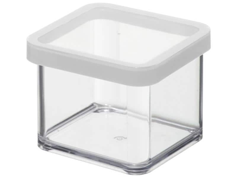 Rotho Vorratsbehälter Premium Loft 0.5 l, Transparent Quadratisches Vorratsglas