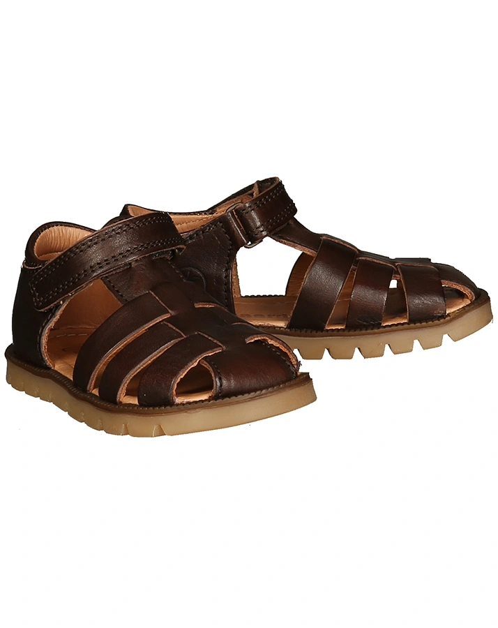 Leder-Sandalen BEKA mit Zehenschutz in dunkelbraun