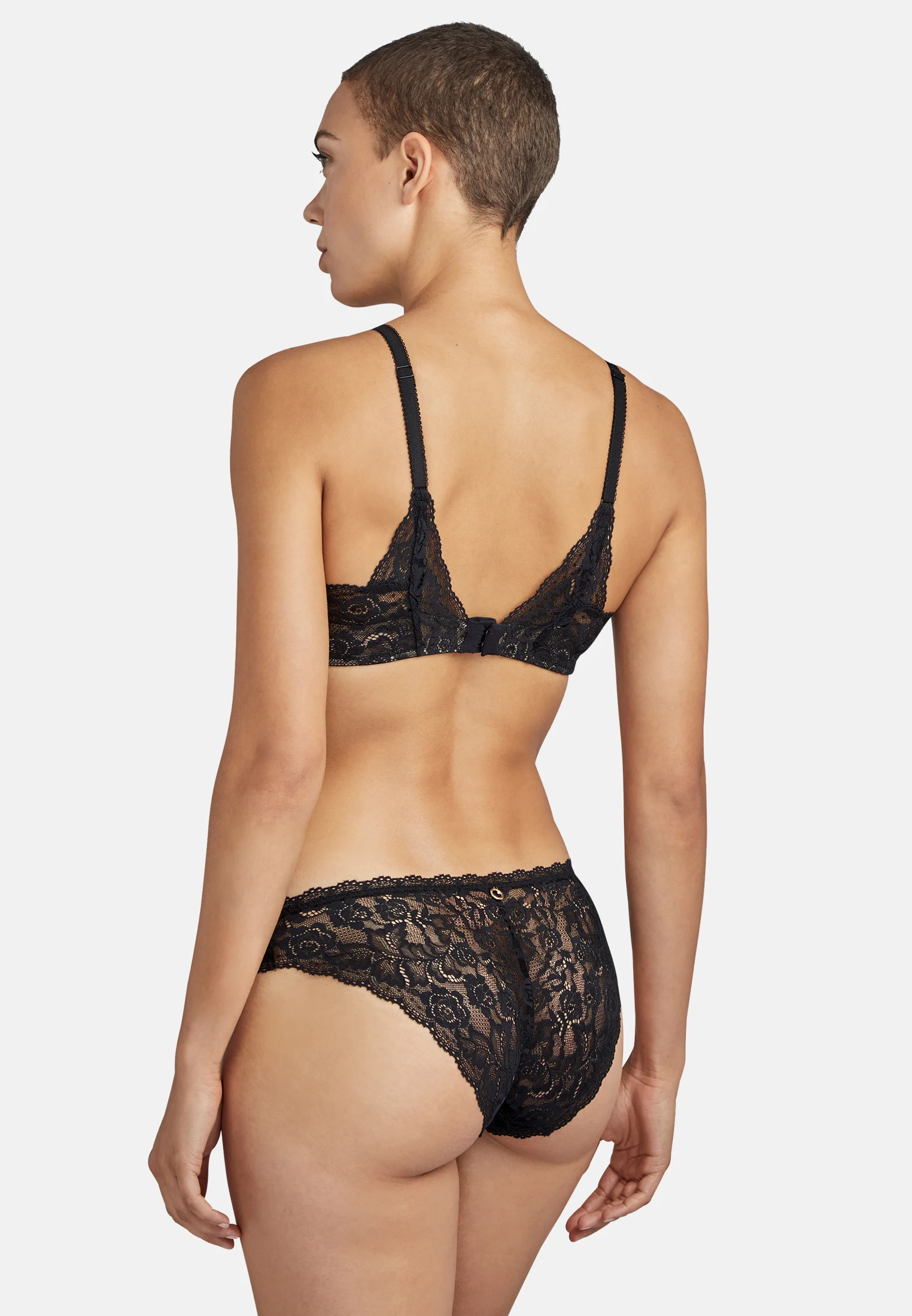 ROSESSENCE - Soutien gorge plunge foulard | Noir