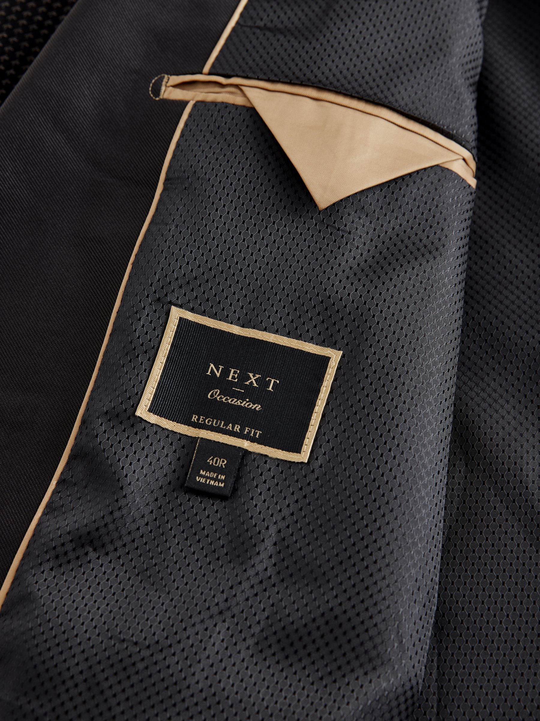 Zwart/goud - Fluwelen blazer met print