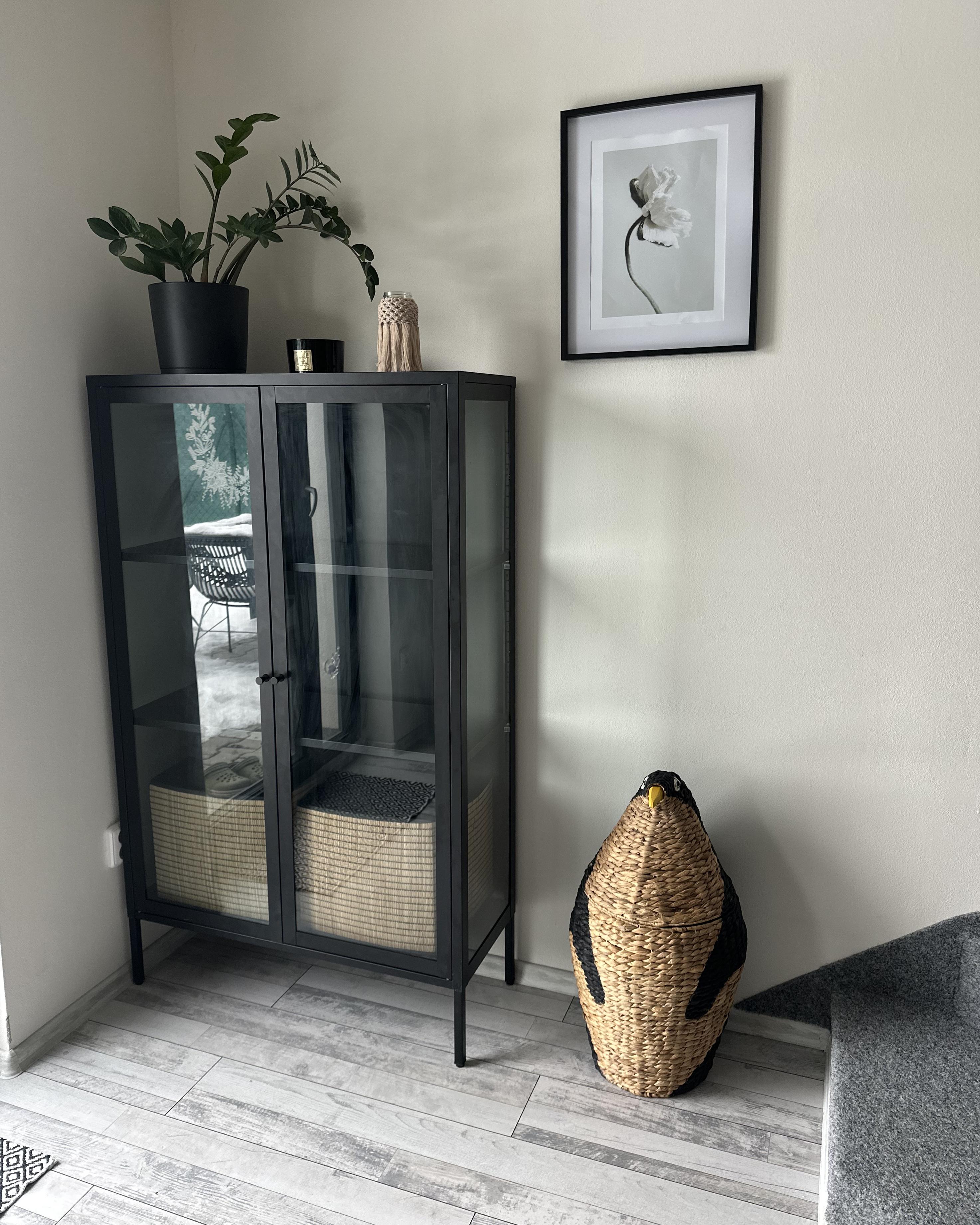 Glazen vitrinekast NASH Metaal 90 cm Zwart
