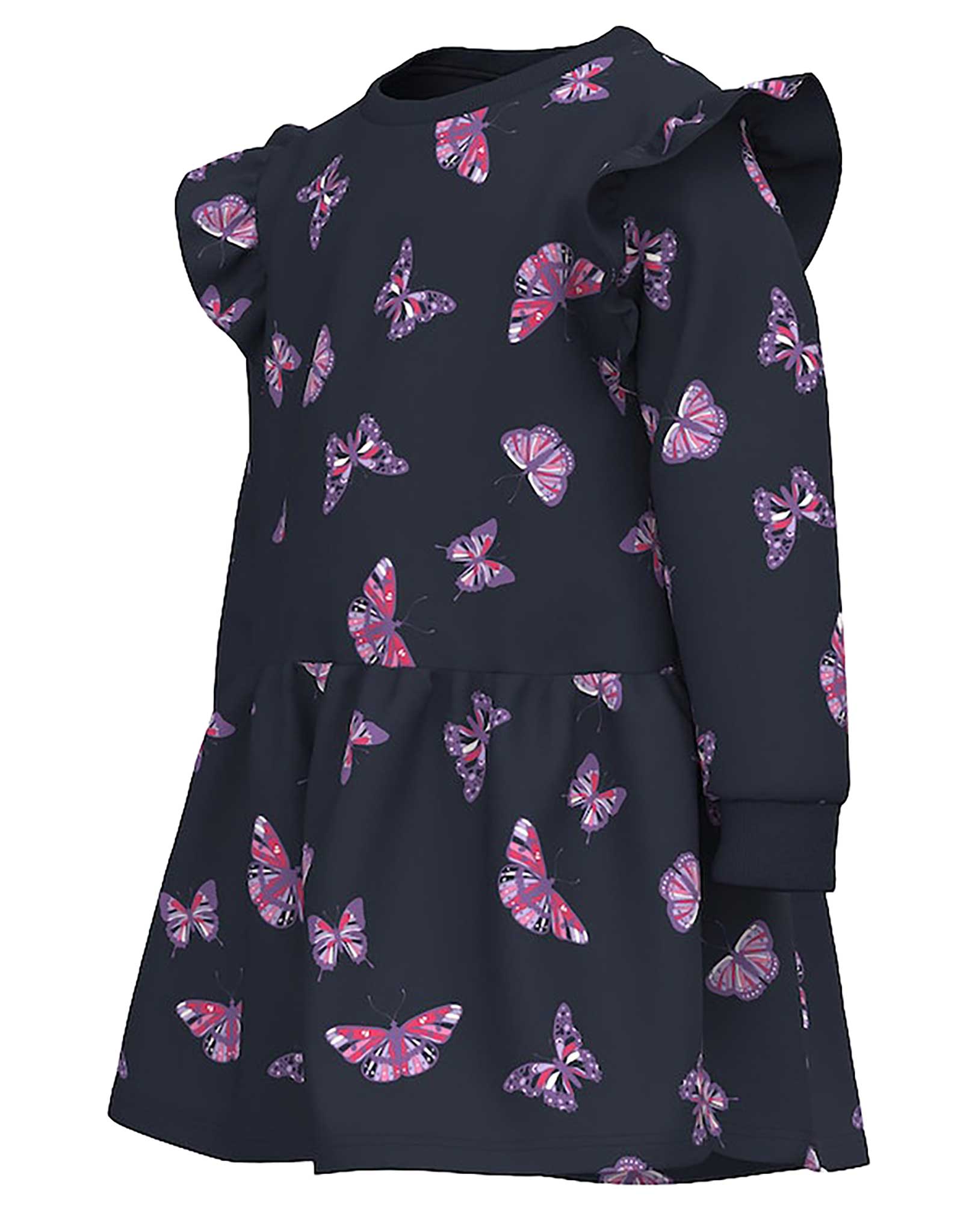 Langarmkleid NMFTASJA SCHMETTERLINGE in dark sapphire