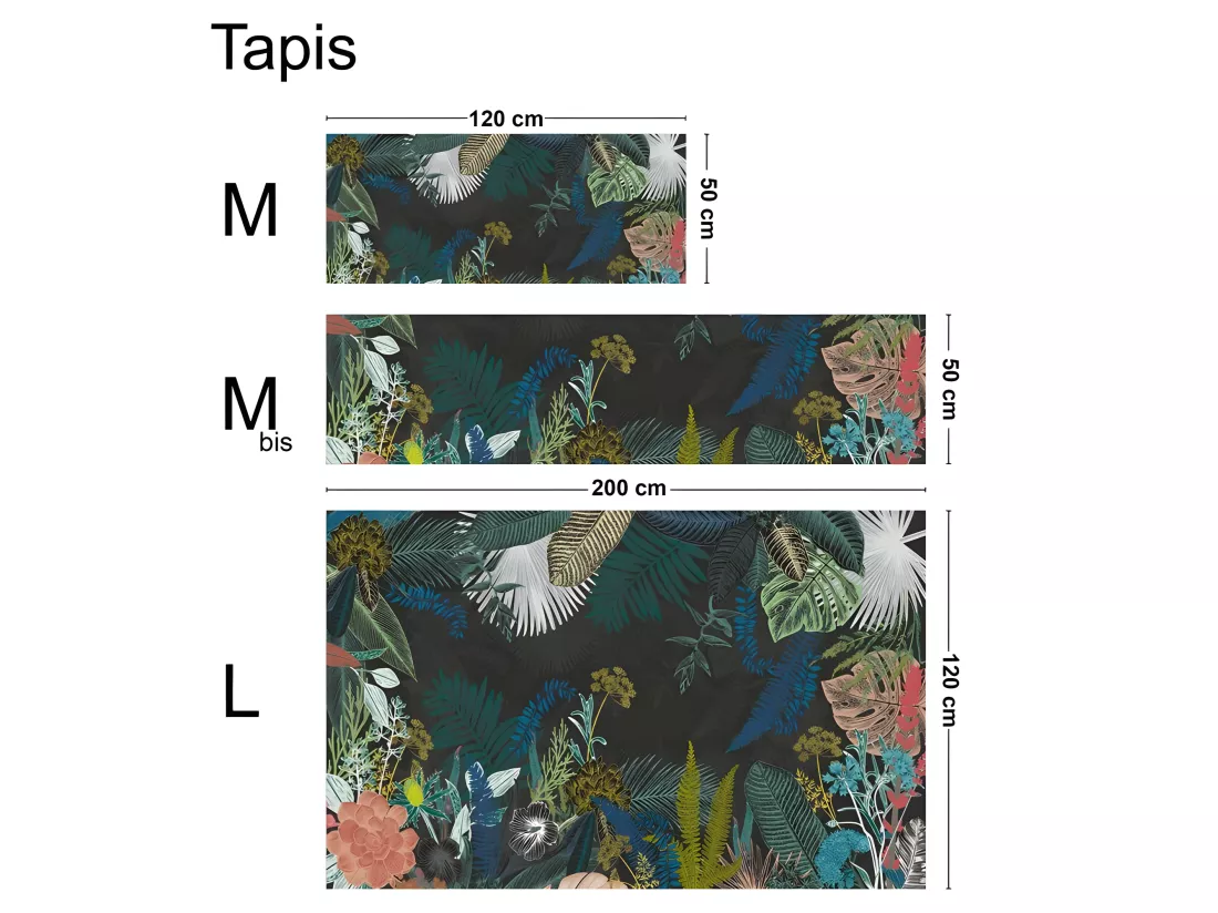Tapis Vinyle Médium l 50xL120cm - Jungle Douanier Rousseau - Vinyle