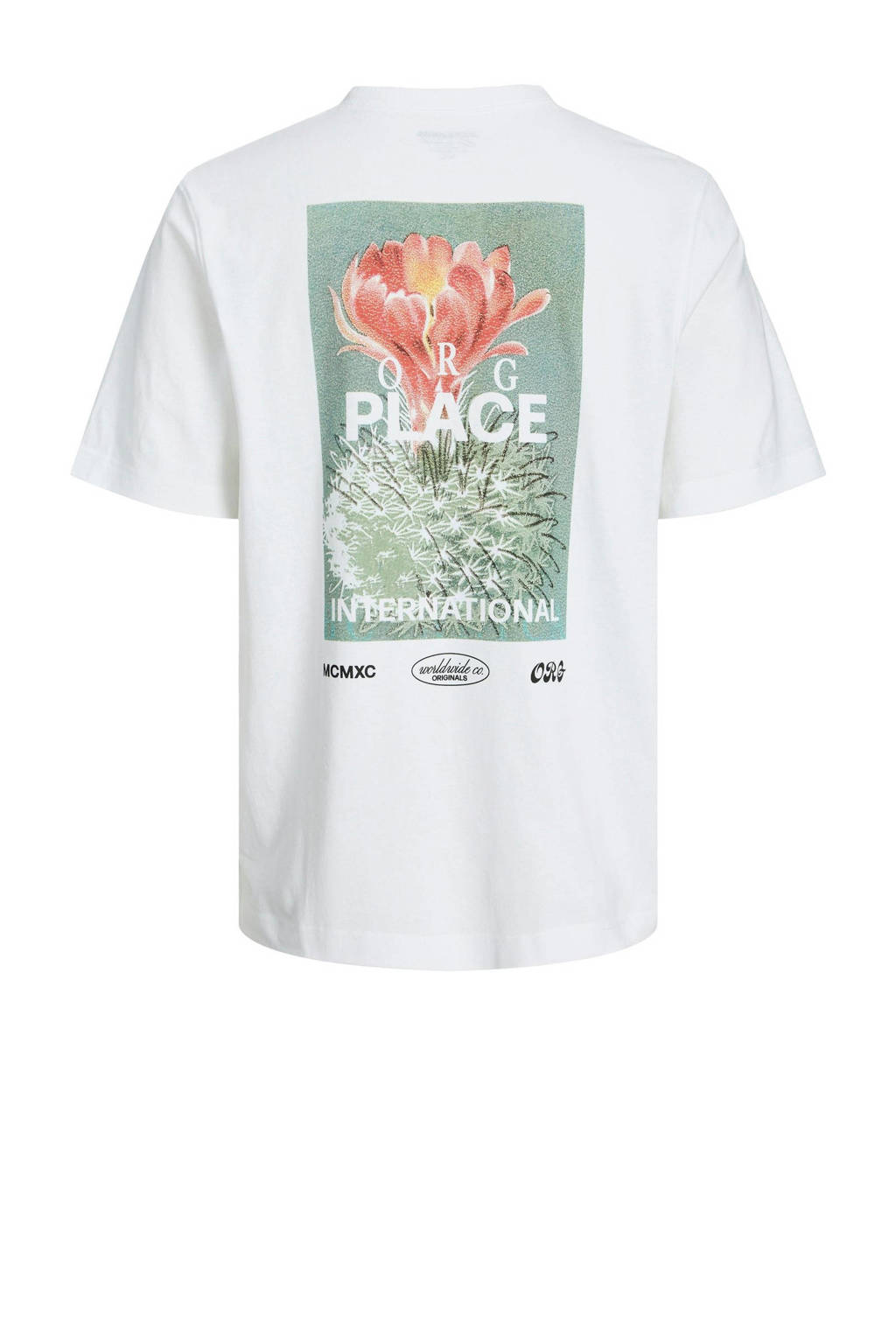JACK & JONES T-shirt JORCASABLANCA met backprint wit