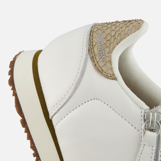 Woden Ydun Zipper Sneakers wit Leer