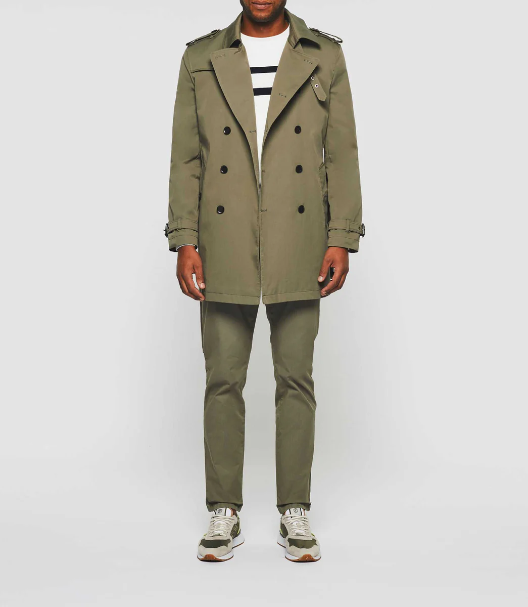 Trench croisé kaki 