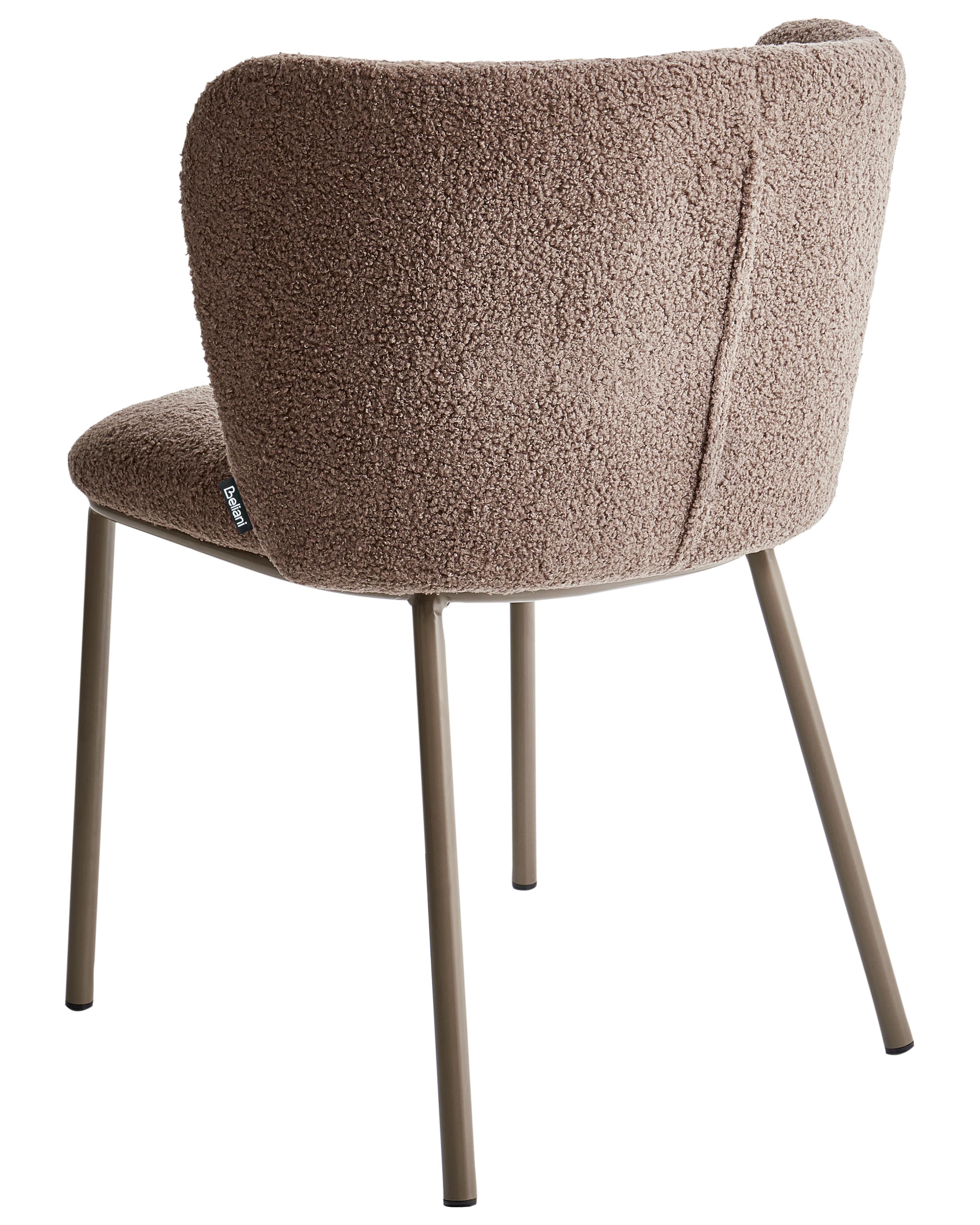 Set van 2 eetkamerstoelen MINA II Bouclé Lichtbruin