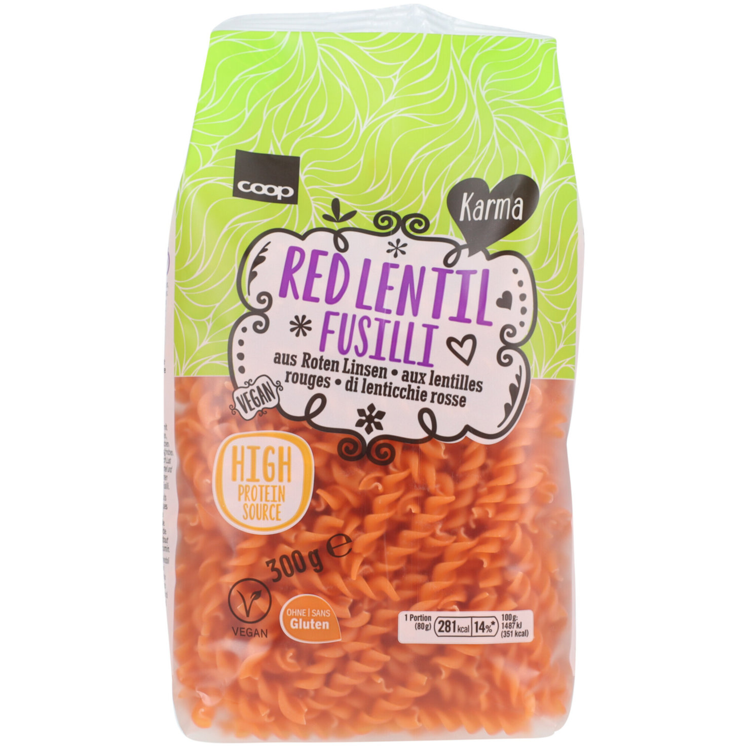 Karma Rote Linsen Fusilli