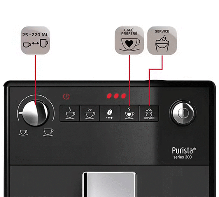 MELITTA Purista® F230-002 Pure Black Exclusive Garantie 3 ans - Pack 4 mois de café Coloris:Noir
