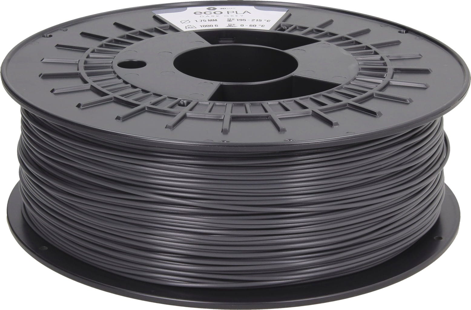3DJAKE  ecoPLA Dunkelgrau, 1,75 mm / 1000 g    Allround PLA Filament zu einem unschlagbaren Preis in Dunkelgrau