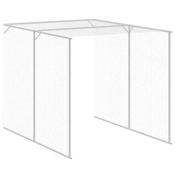 vidaXL Hønsebur med gård antrasitt 165x455x181 cm galvanisert stål