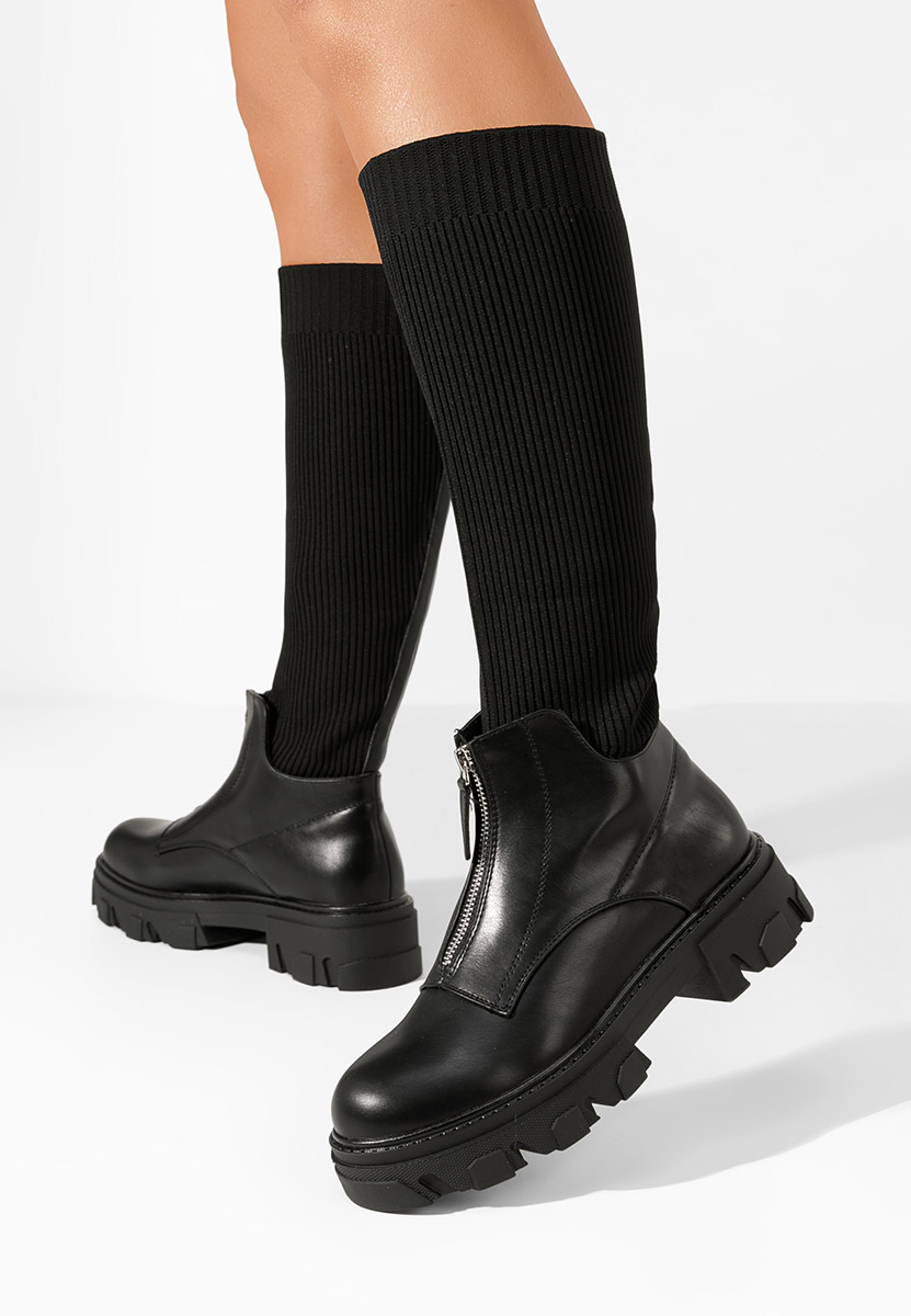 Bottes chaussettes noires Sheiva
