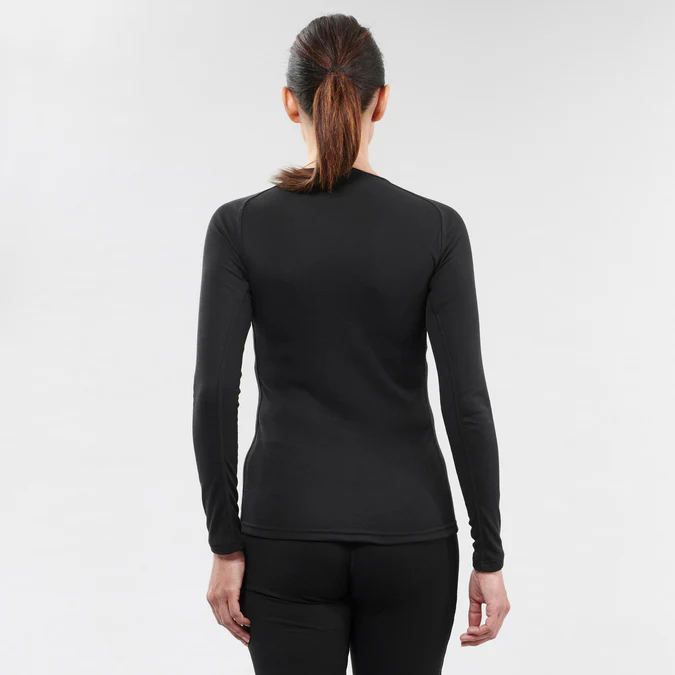 Camiseta térmica feminina Decathlon Wedze para esqui - BL 100 - Preta