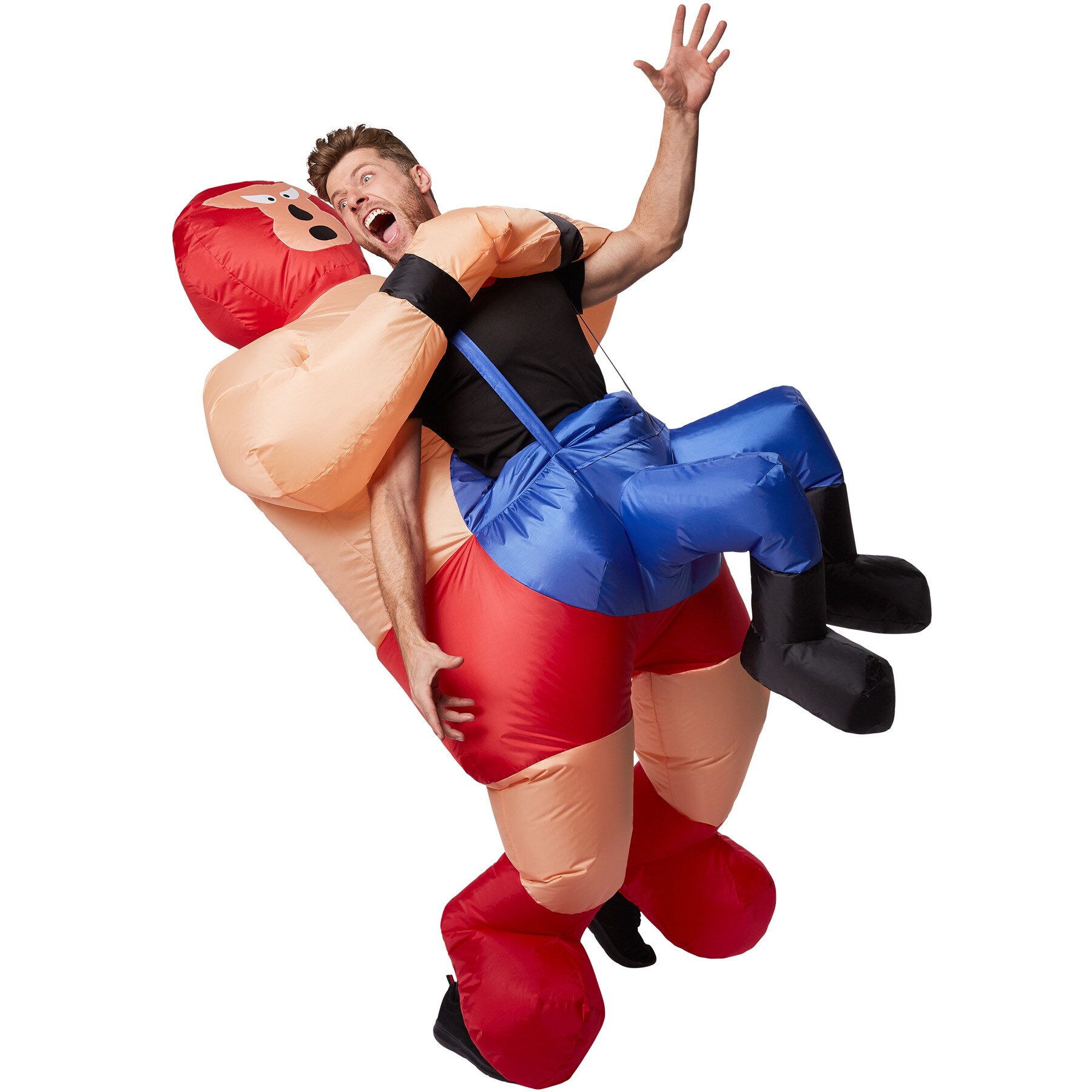 tectake® Selbstaufblasbares Aufsitzkostüm Wrestler