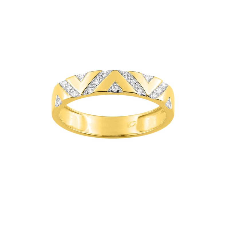 Bague Femme - Or 18 Carats - Diamant 0,09 Carats