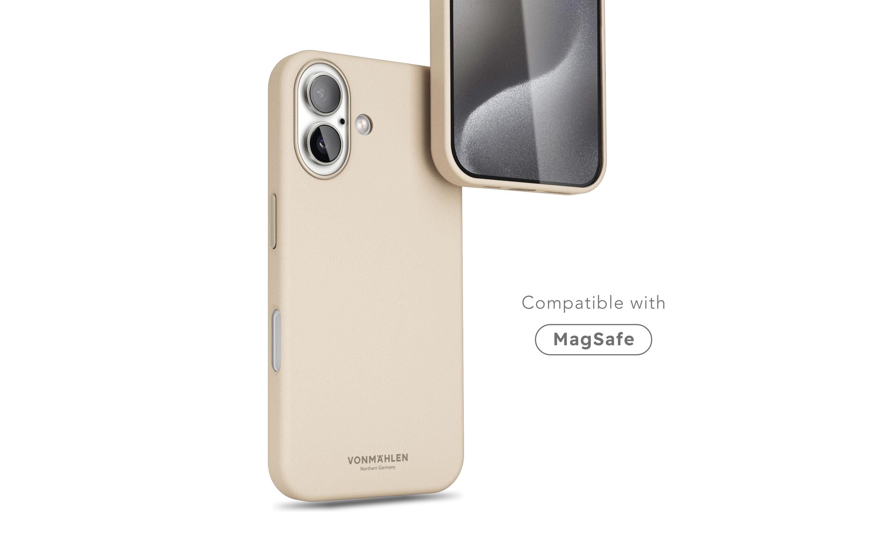 Back Cover Like Leather iPhone 16 BeigeLeather Backcover für das Apple iPhone 16