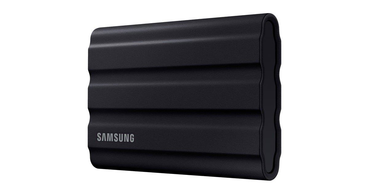 SAMSUNGPortable T7 Shield 2 TB externe SSD  (Zwart, MU-PE2T0S/EU, USB-C 3.2 Gen 2 (10 Gbit/s))