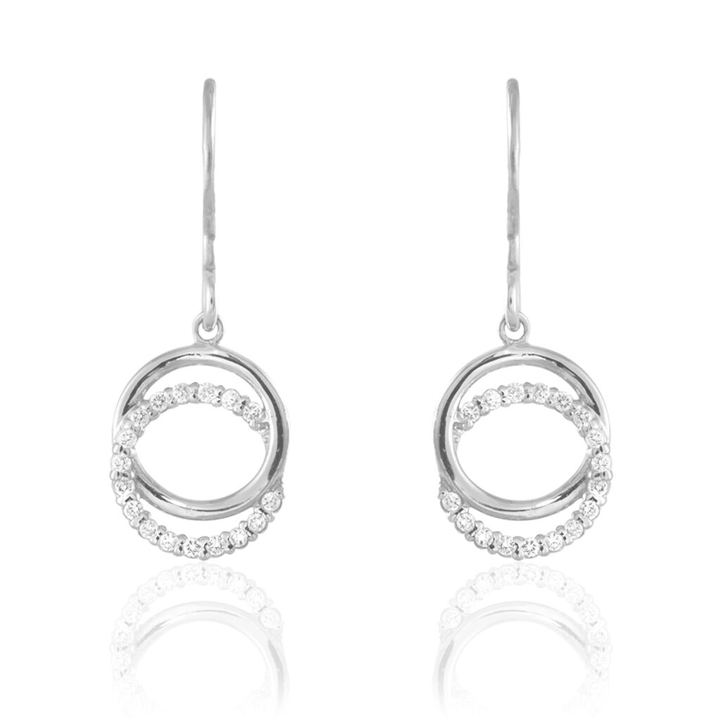 Boucles D'oreilles Pendantes Circus Argent Blanc Oxyde De Zirconium