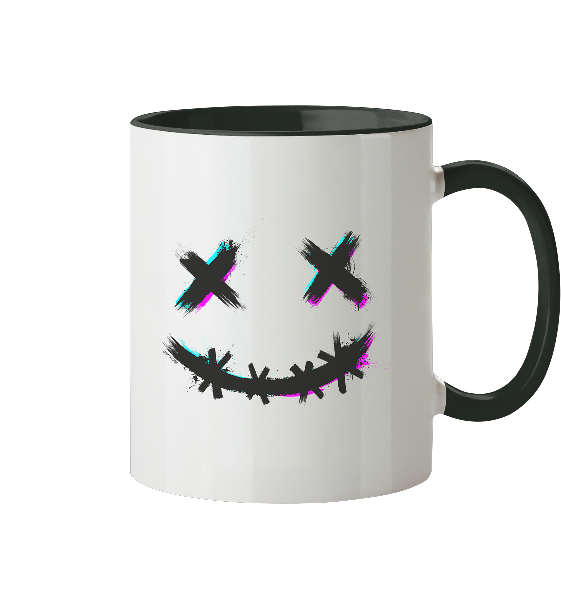 DartSturm - Scary Smile Schwarz - Tasse zweifarbig
