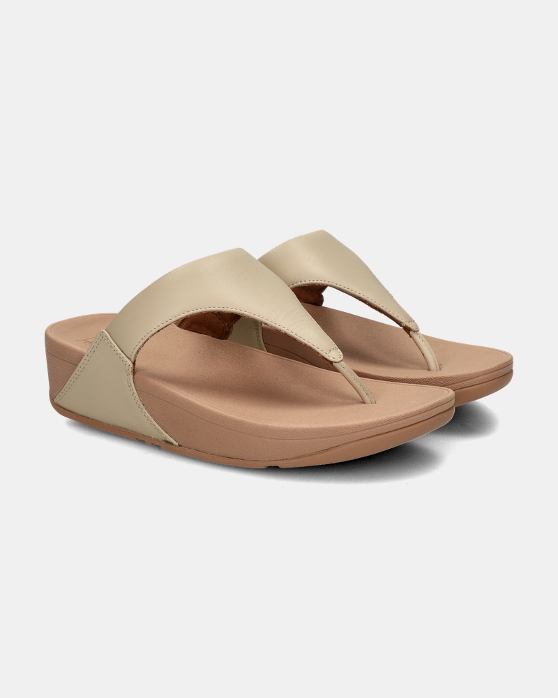 Fitflop Lulu Leather Slippers  - beige