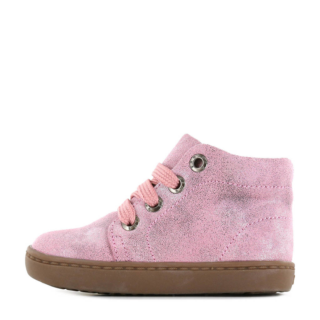 Shoesme Flex FL21W001-A leren veterboots roze/metallic