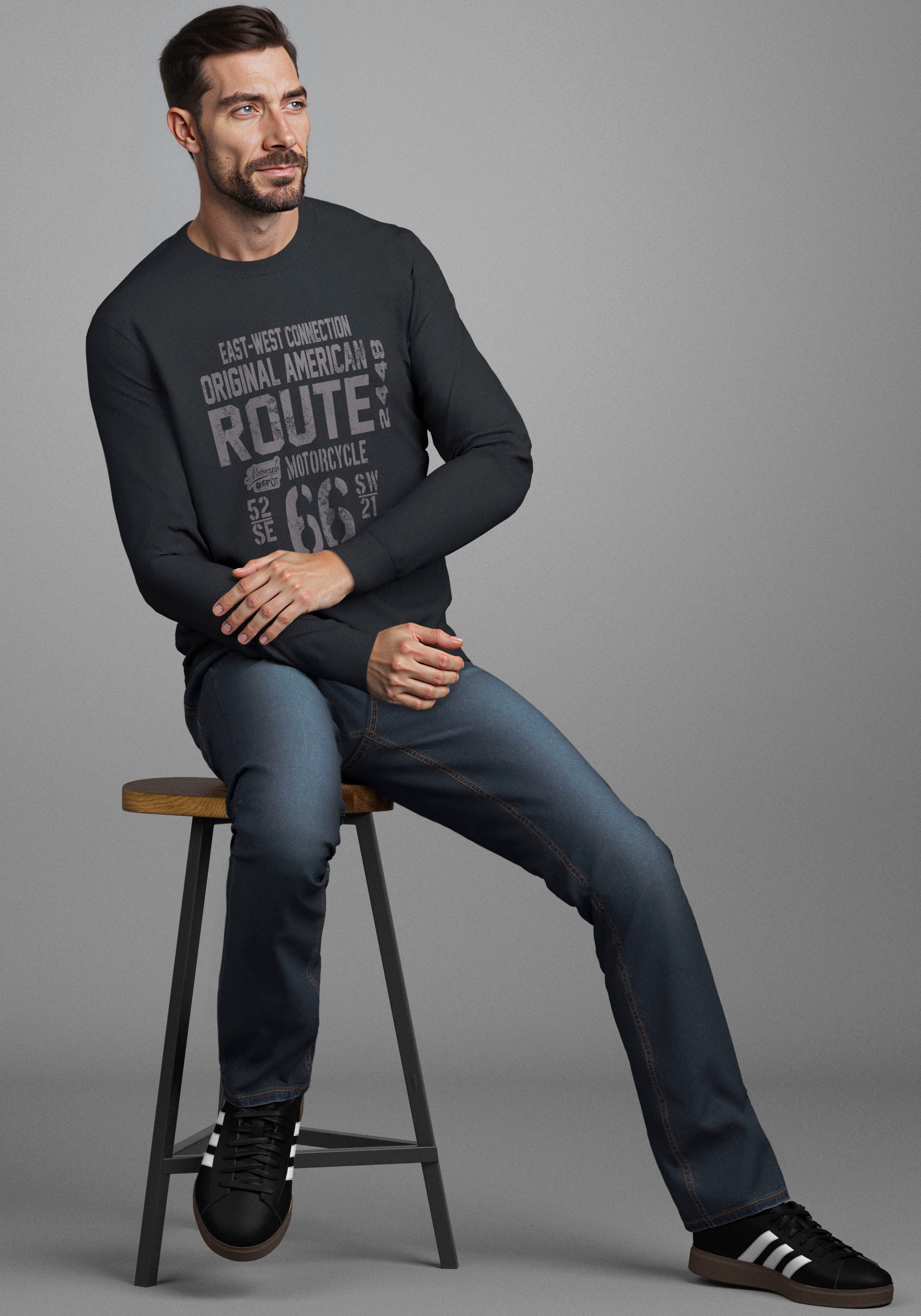 Man's World Rundhalsshirt »Neue Kollektion!«, mit Bündchen