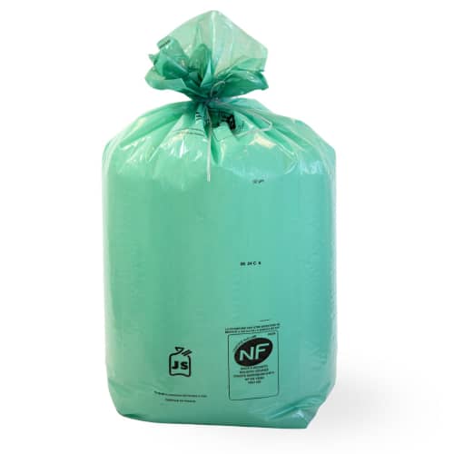 Sac plastique PE BD 110L vert 32µm Jet'Sac
