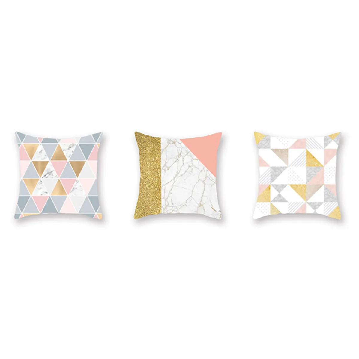 YP Select Housse de coussin géométrique - Rose-or