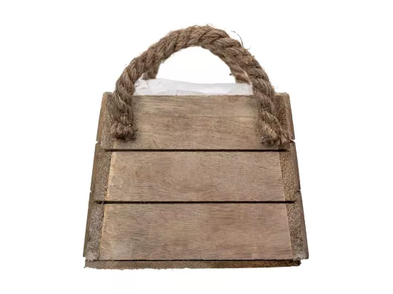 Panier en bois avec poignées marron 22x11x11h