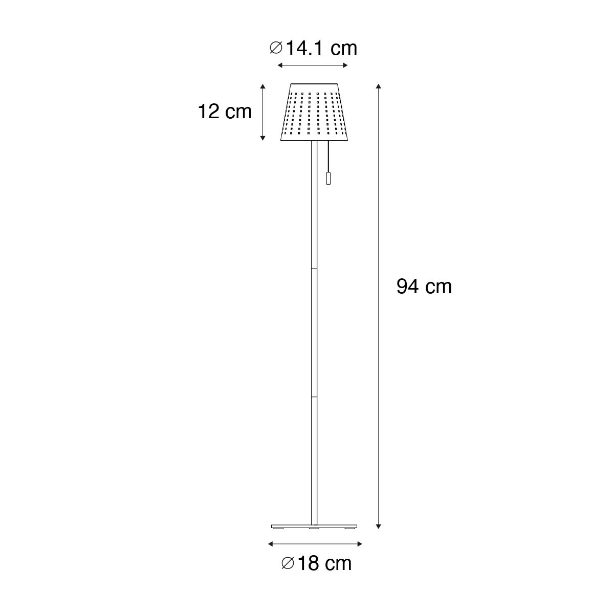Buiten vloerlamp groen incl. LED 3-staps dimbaar op solar - Ferre