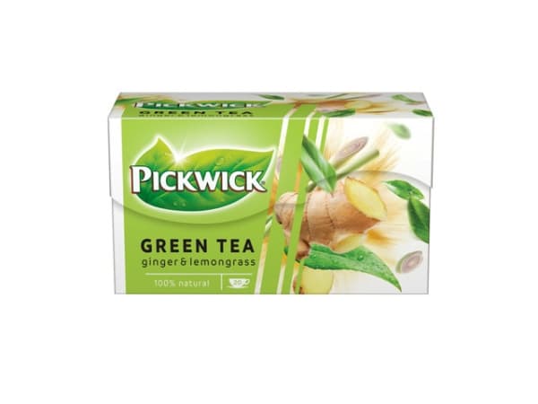 Te, Pickwick, Grøn Te Ingefær & Citrongræs, pakke a 20 stk