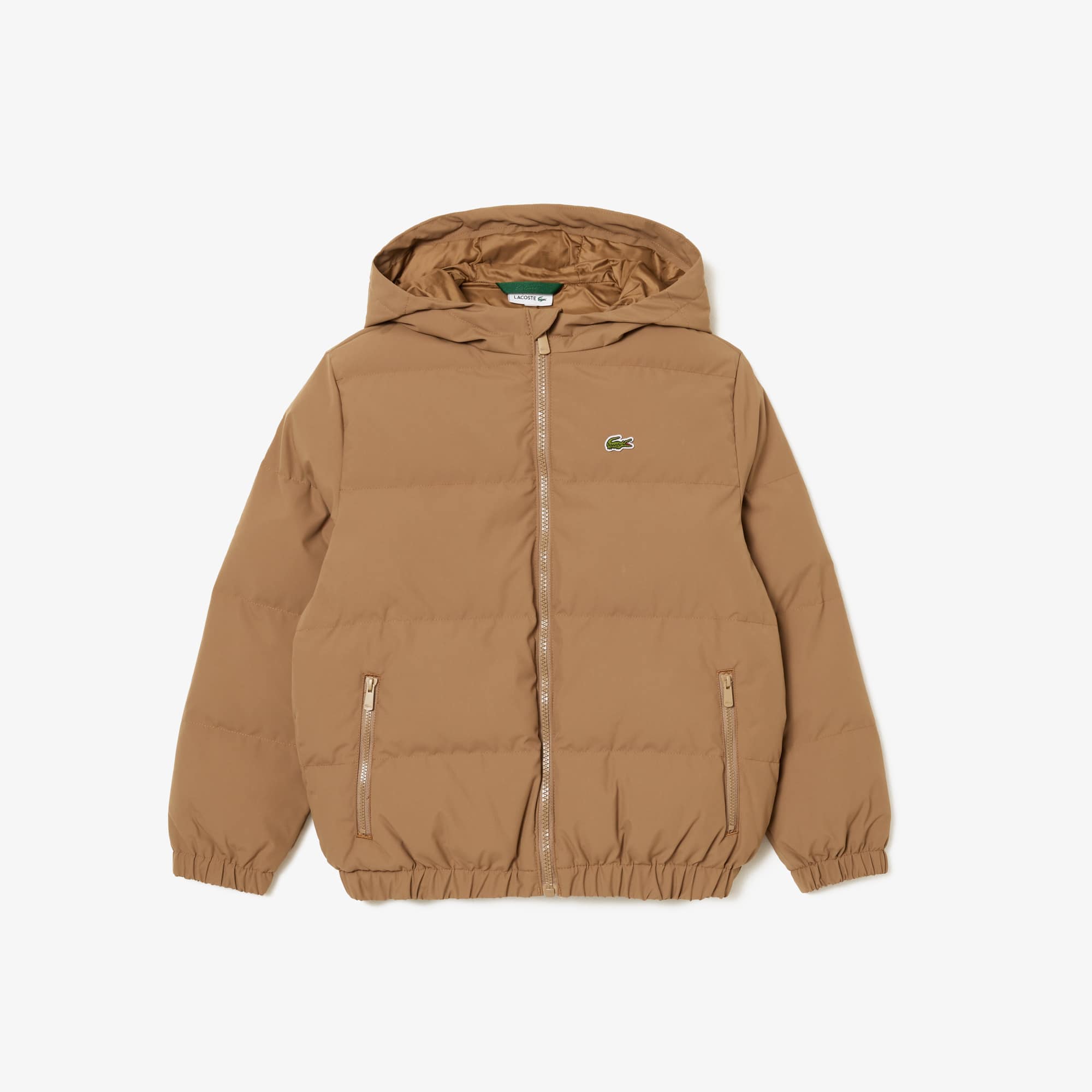 Doudoune à capuche avec crocodile au dos Manteaux & Blousons - Marron - Lacoste - Enfant