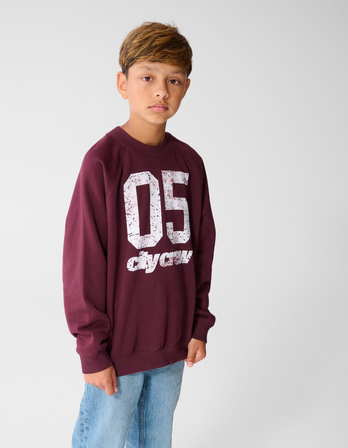 City Crew Sweater Donkerrood